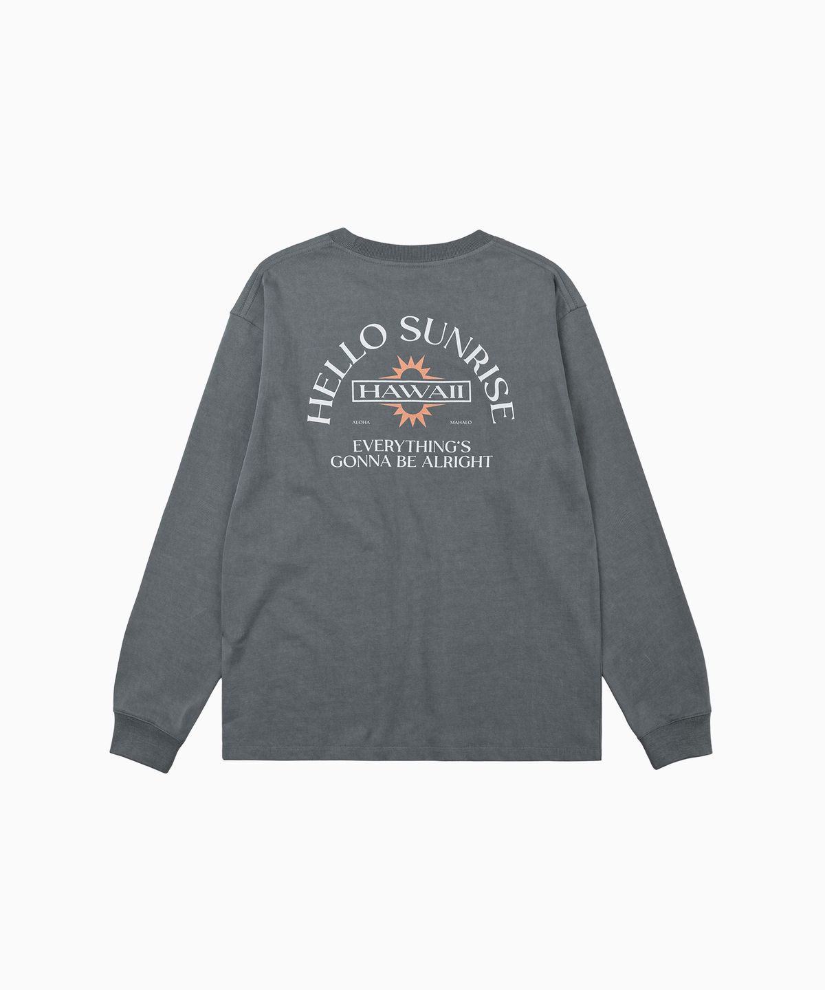 헬로 선라이즈(HELLO SUNRISE) HAWAII Arch Logo L/S Tee_VTG Charcoal