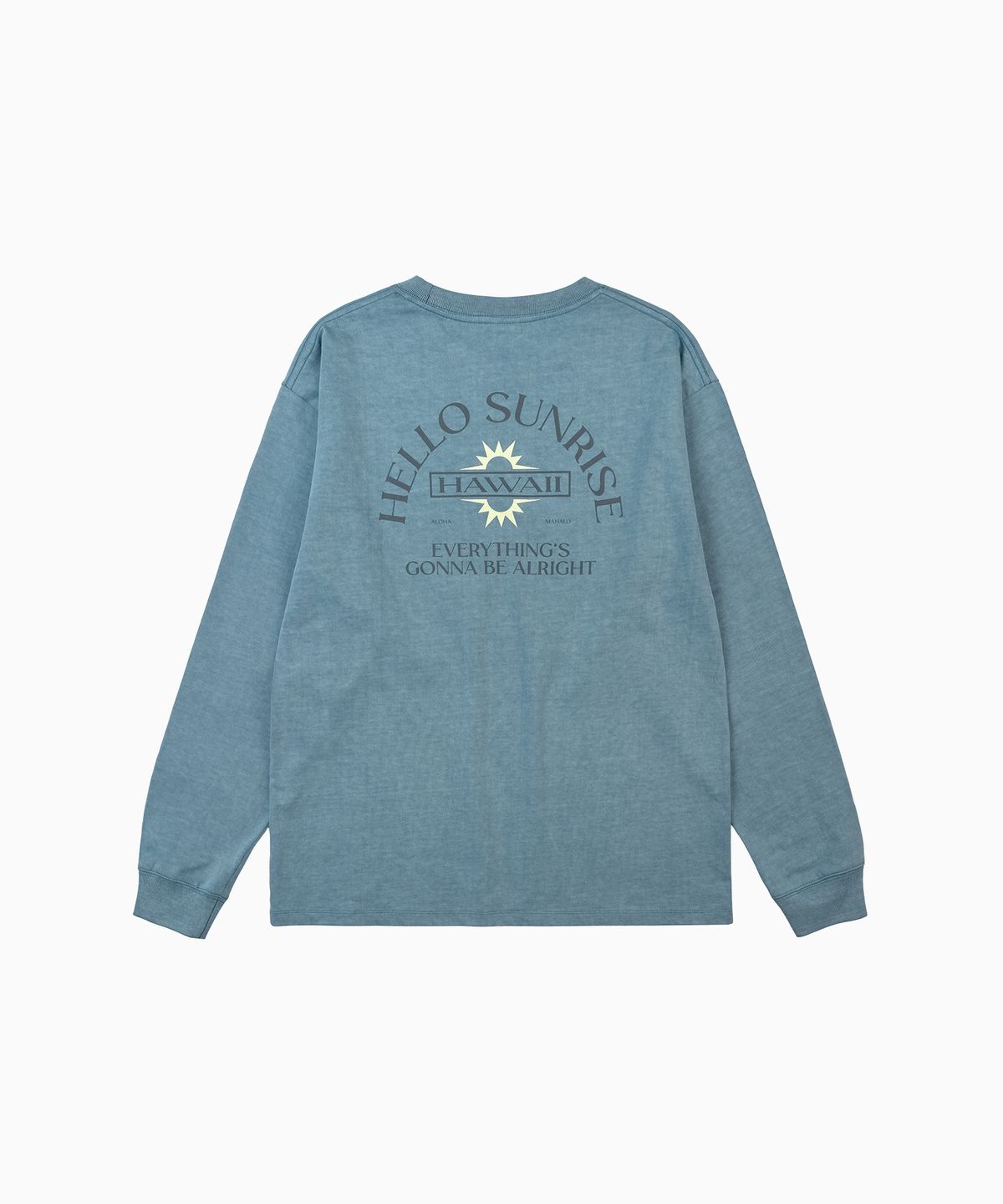 헬로 선라이즈(HELLO SUNRISE) HAWAII Arch Logo L/S Tee_VTG Teal