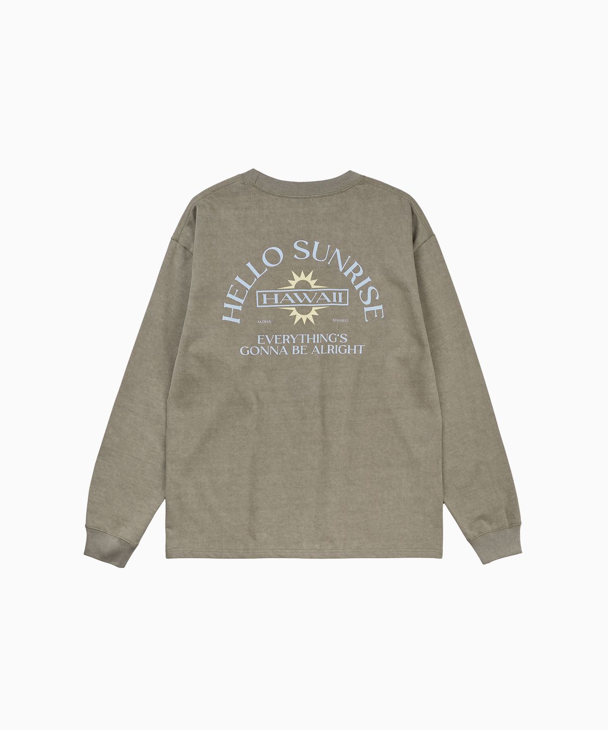 헬로 선라이즈(HELLO SUNRISE) HAWAII Arch Logo L/S Tee_VTG Beige