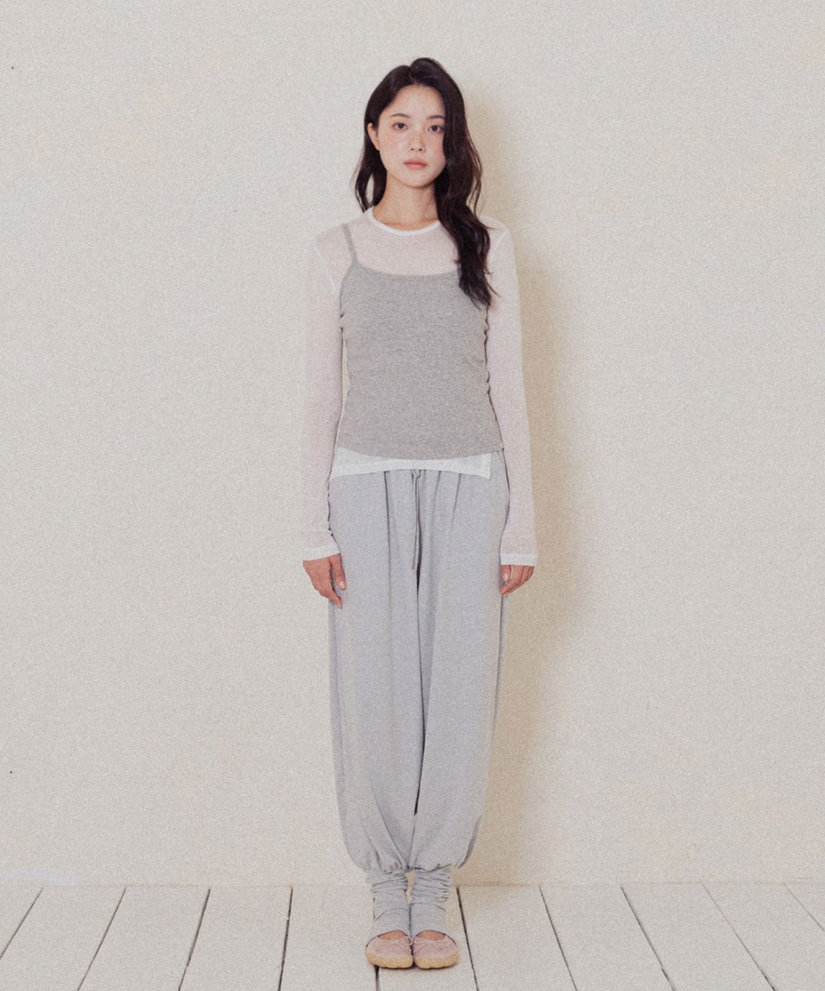 모로아(MOROA) Half Lace Camisole-Melange