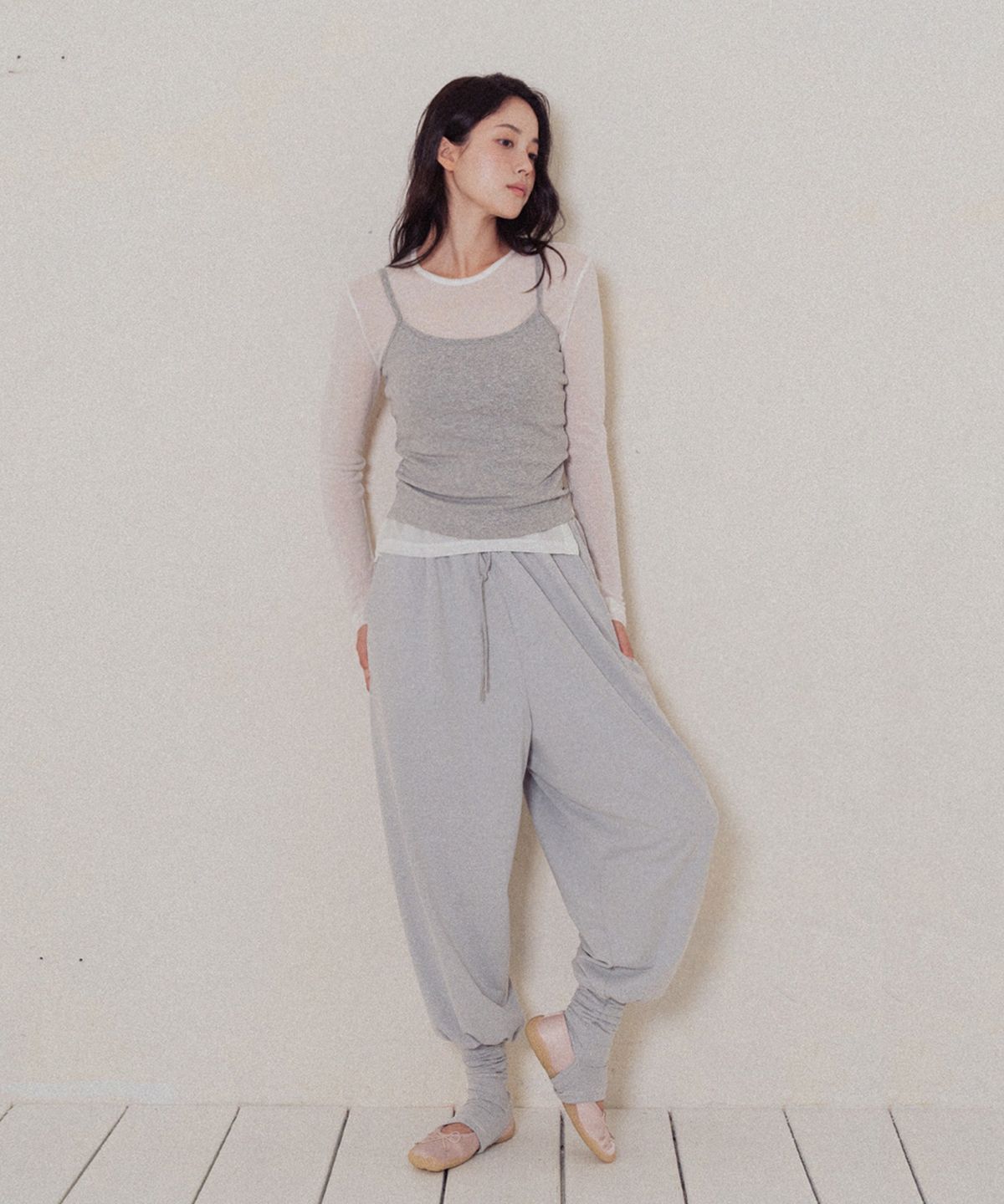 모로아(MOROA) Half Lace Camisole-Melange