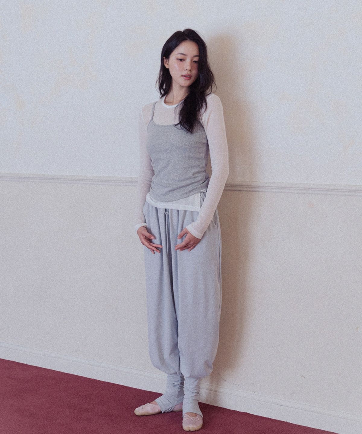 모로아(MOROA) Half Lace Camisole-Melange