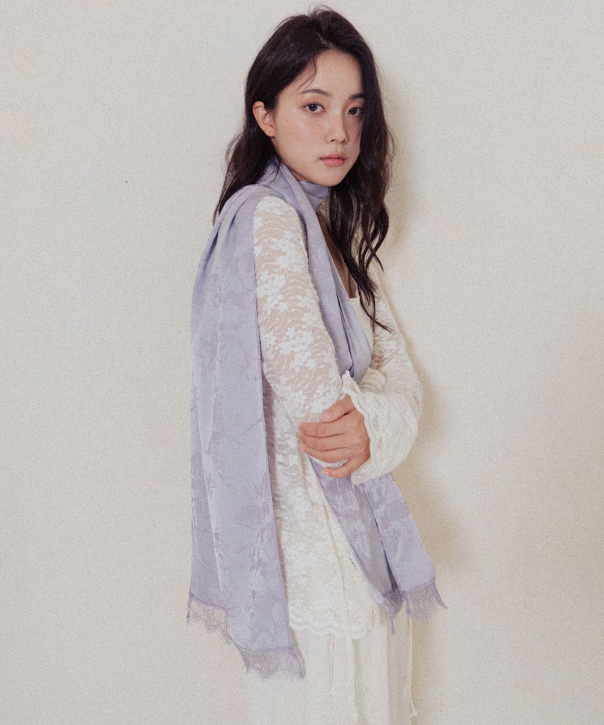 모로아(MOROA) Peach Lace Cardigan-Cream