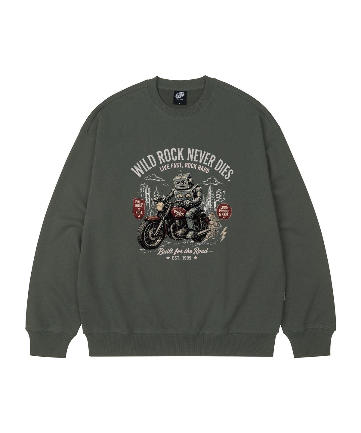 와일드락(WILDROCK) Mecha Biker 오버핏 맨투맨_9 COL