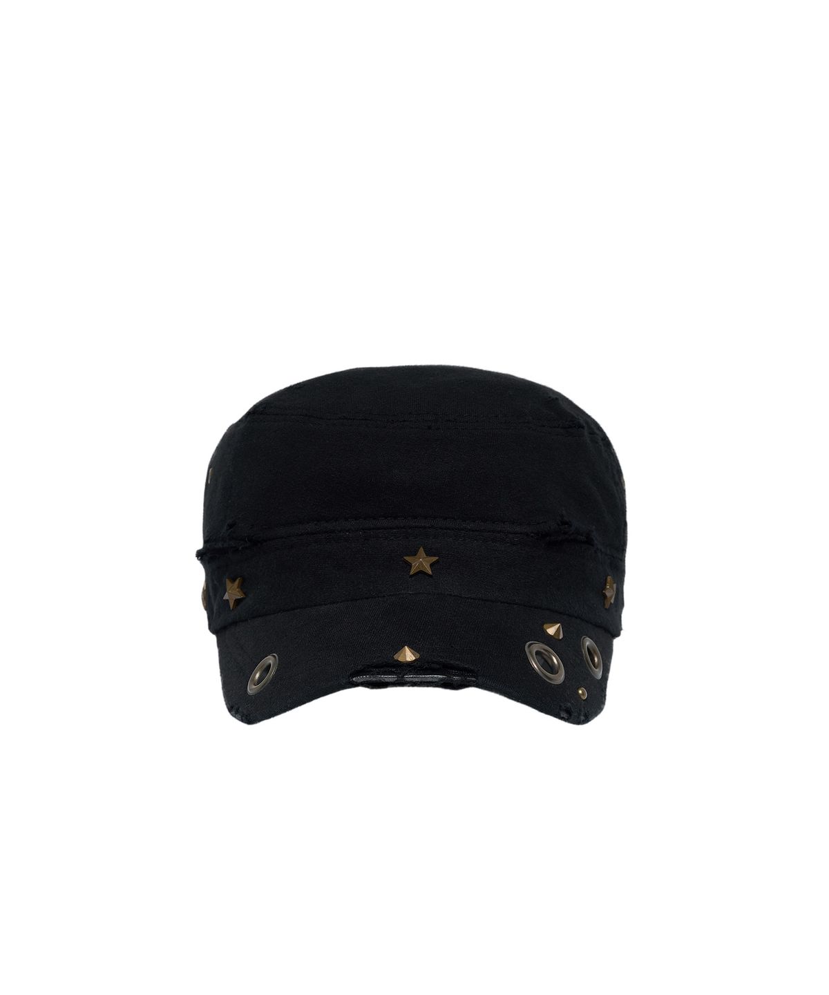레씨토(LECYTO) Eyelet Distressed Patrol Cap_[Black]