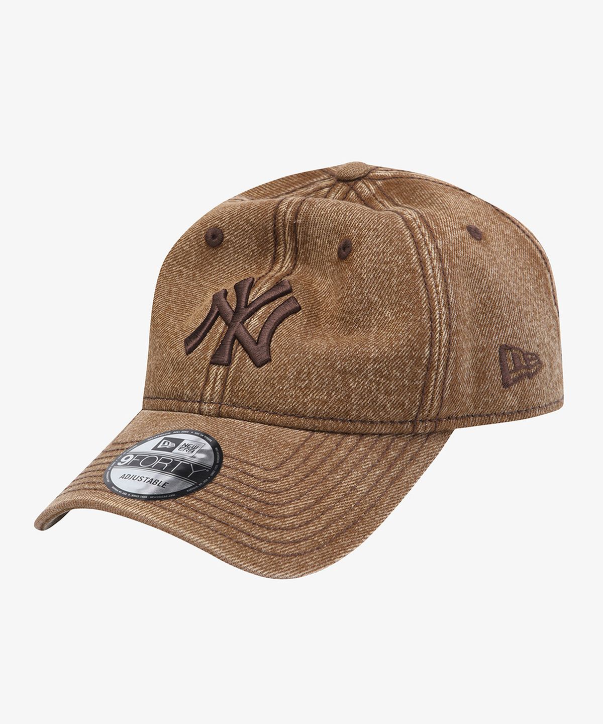 뉴에라(NEW ERA) MLB 뉴욕 양키스 스노우 워시 데님 언스트럭쳐 볼캡 데님 브라운 15411759
