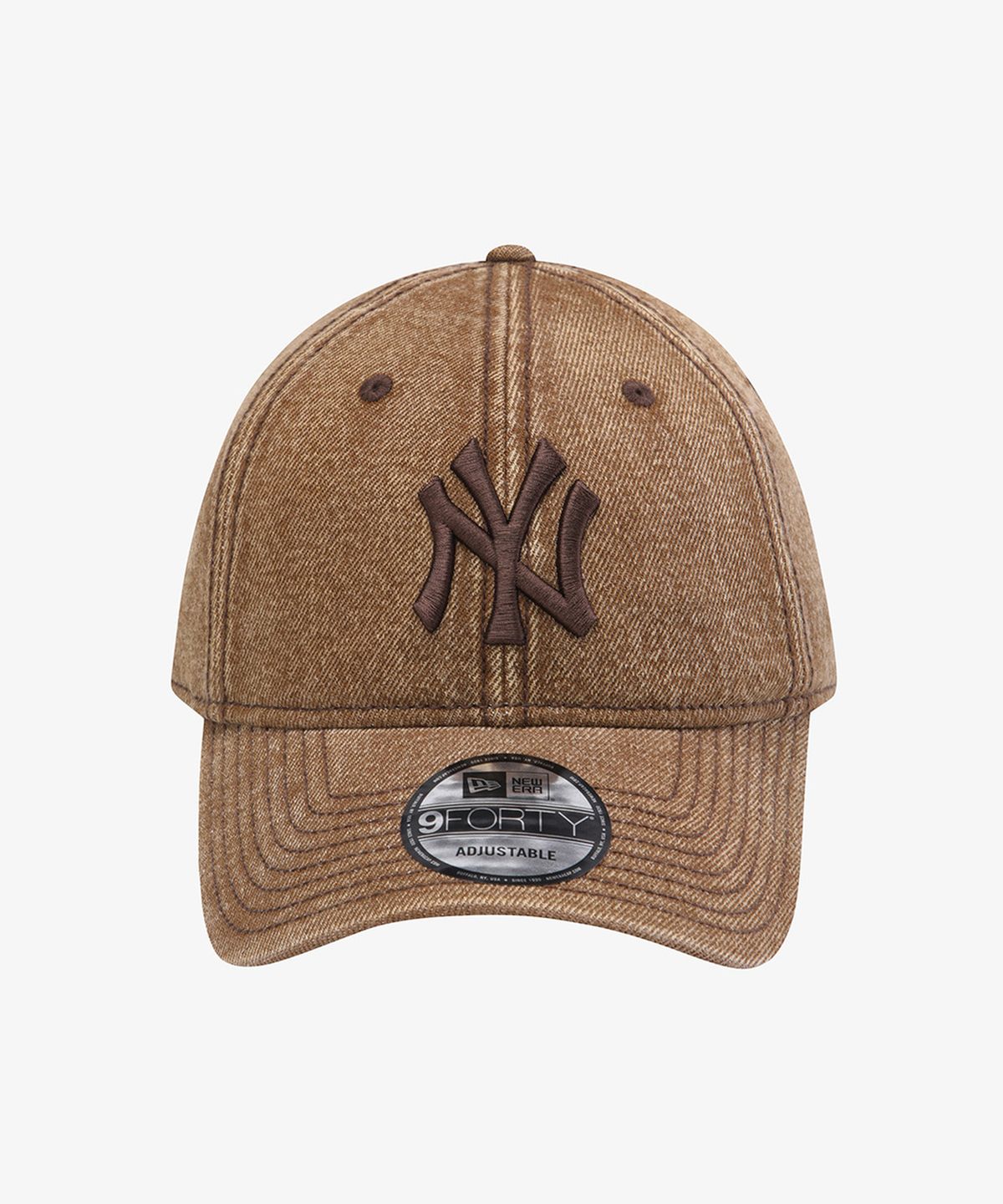 뉴에라(NEW ERA) MLB 뉴욕 양키스 스노우 워시 데님 언스트럭쳐 볼캡 데님 브라운 15411759