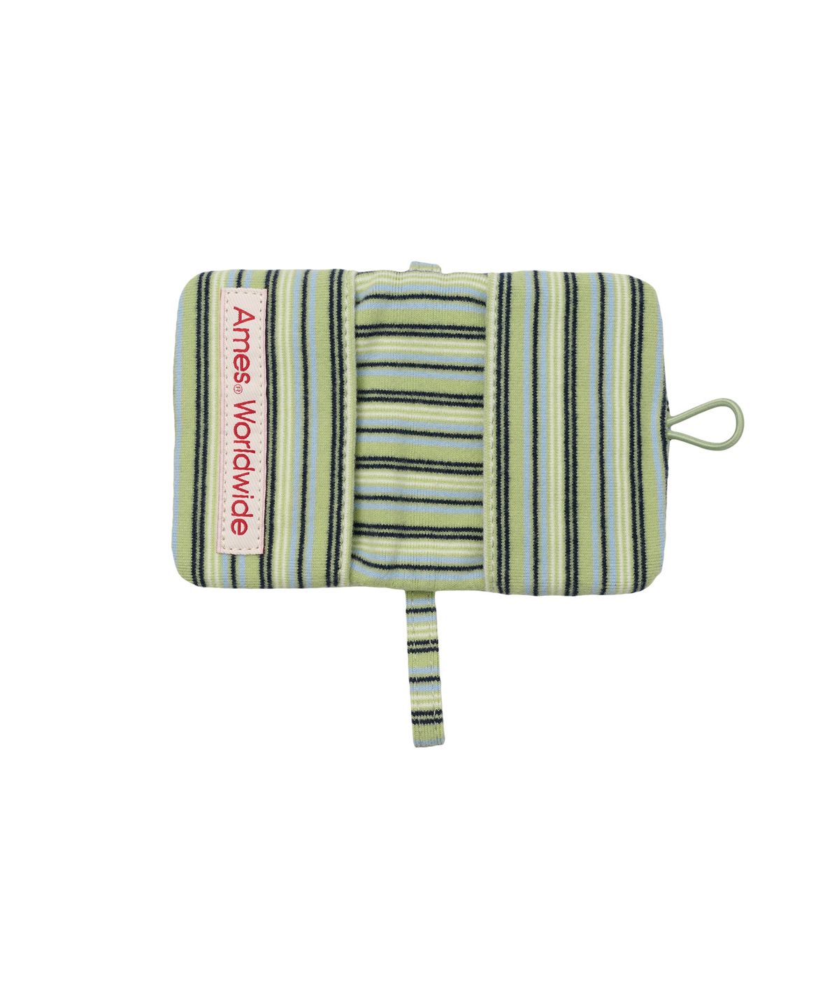 아메스 월드와이드(AMES-WORLDWIDE) STRIPE BUTTON CARD WALLET GREEN