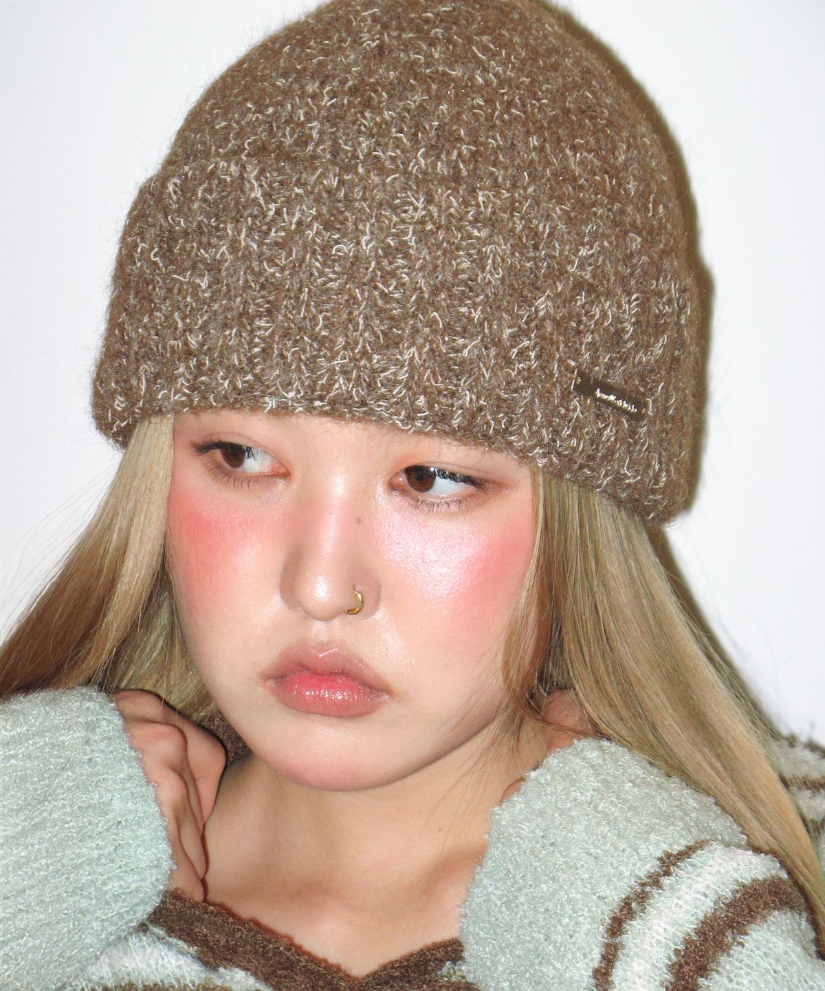 아메스 월드와이드(AMES-WORLDWIDE) BOUCLE BEANIE BROWN