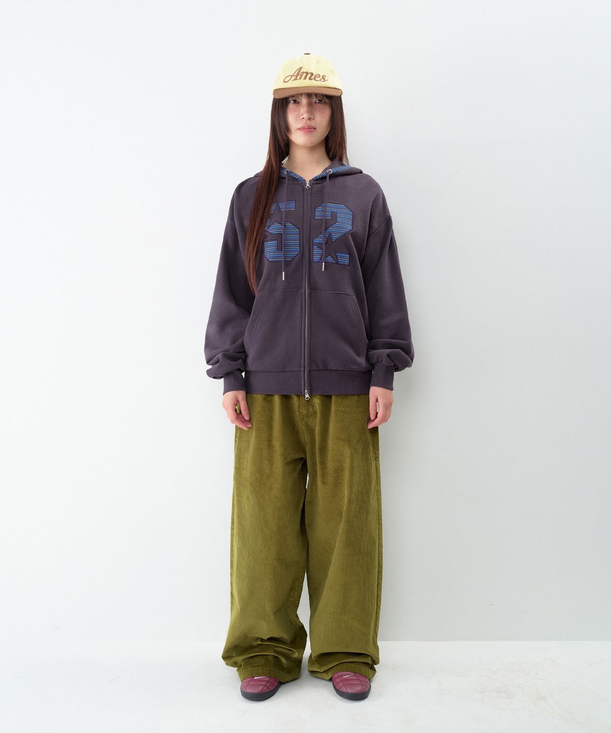 아메스 월드와이드(AMES-WORLDWIDE) OVERFIT CORDUROY 52 PANTS OLIVE