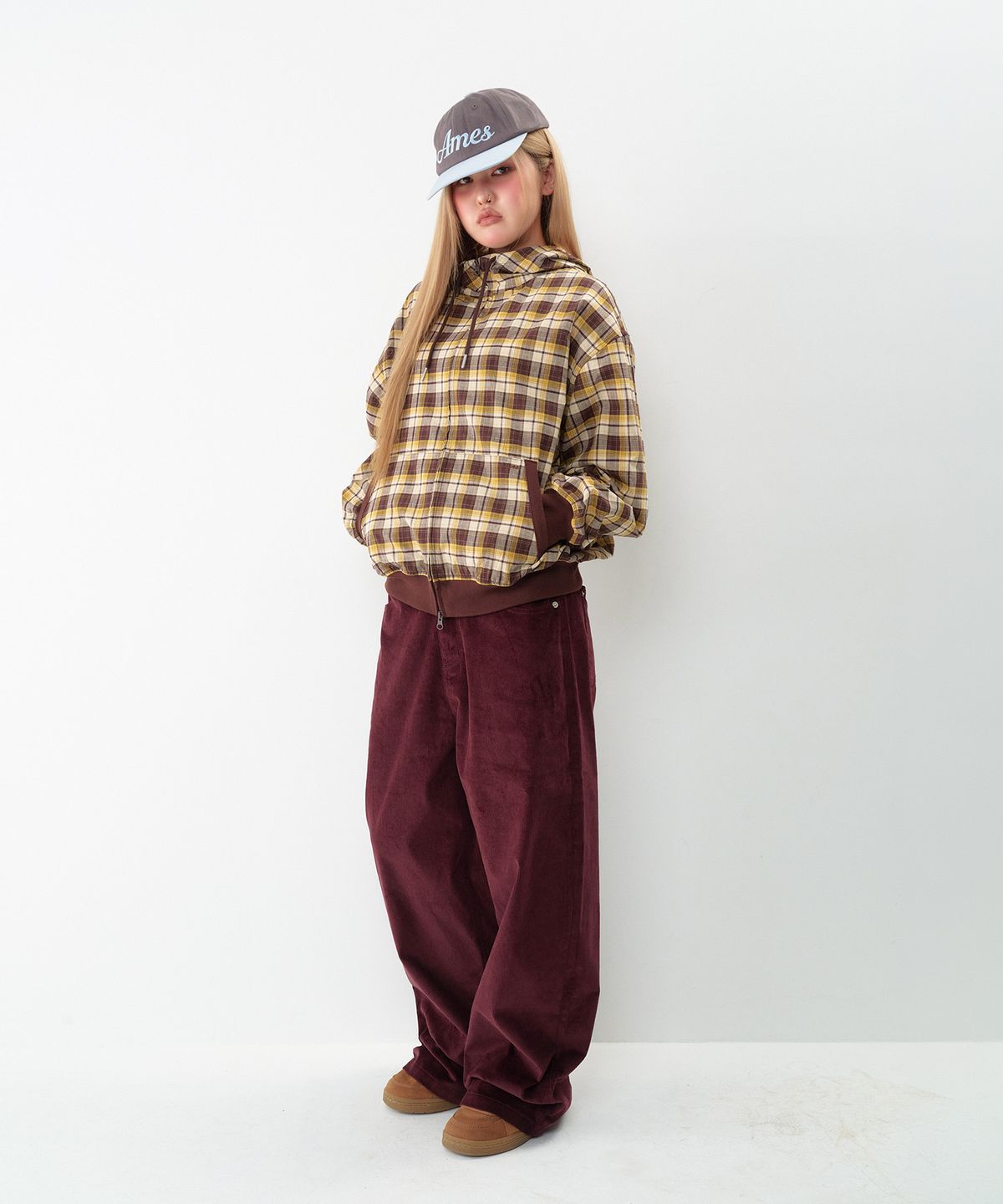 아메스 월드와이드(AMES-WORLDWIDE) OVERFIT CORDUROY 52 PANTS PURPLE