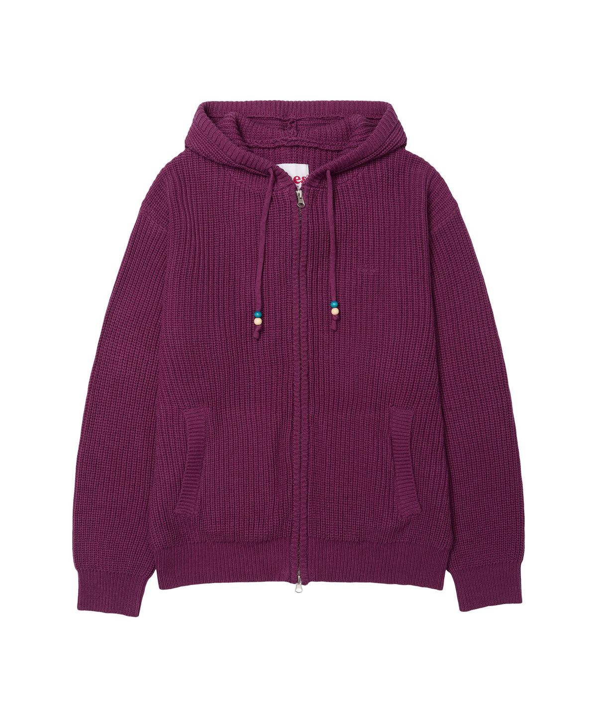 아메스 월드와이드(AMES-WORLDWIDE) BEADS KNIT HOODIE ZIP-UP PURPLE