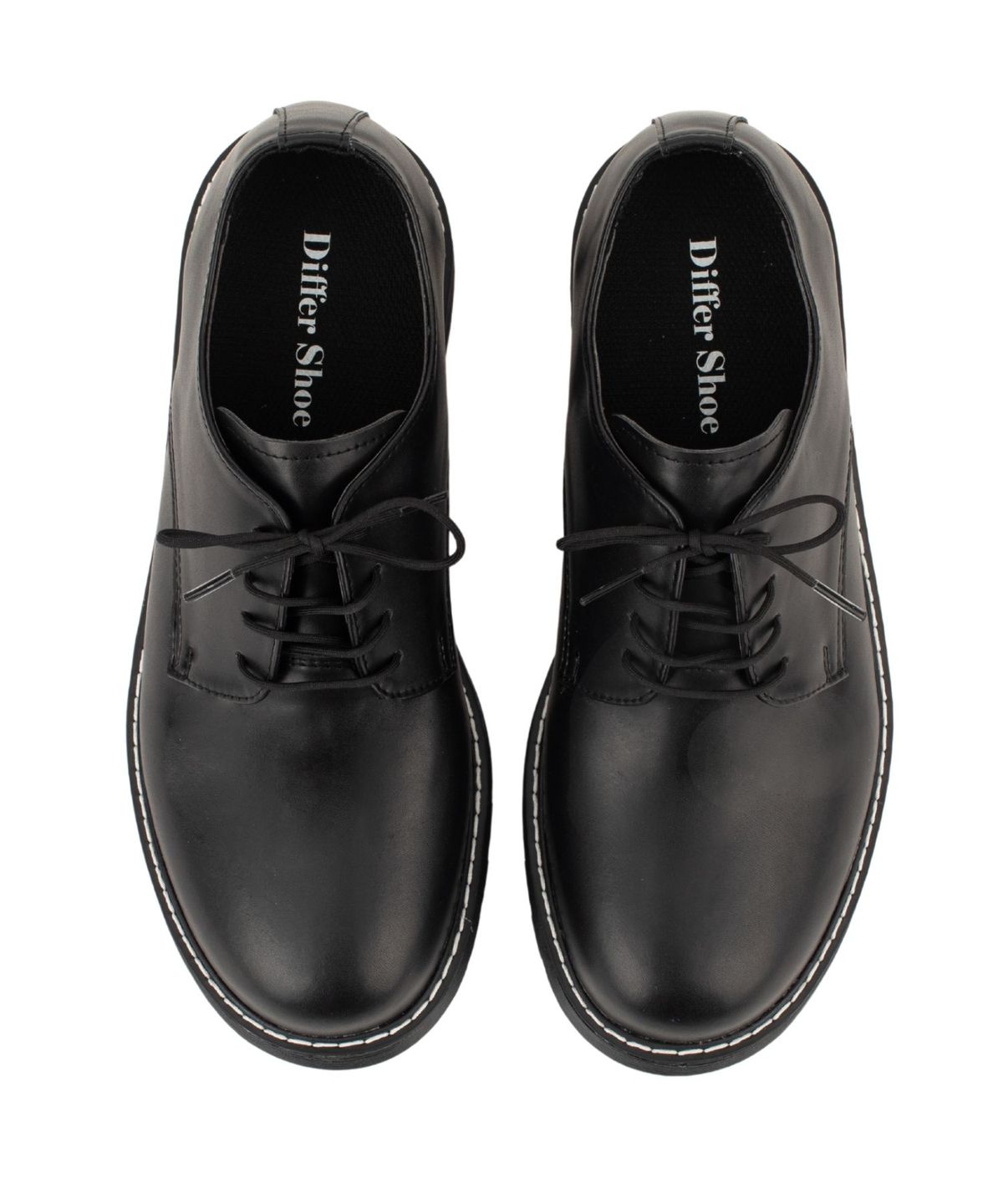 디퍼슈(DIFFERSHOE) 남성 스티치 더비슈즈 6.5CM 블랙