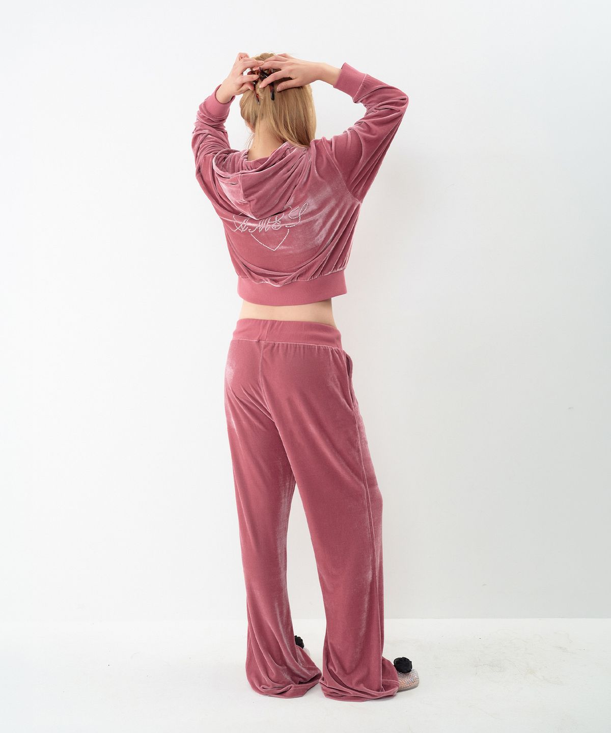 아메스 월드와이드(AMES-WORLDWIDE) HOTFIX VELOUR PANTS PINK