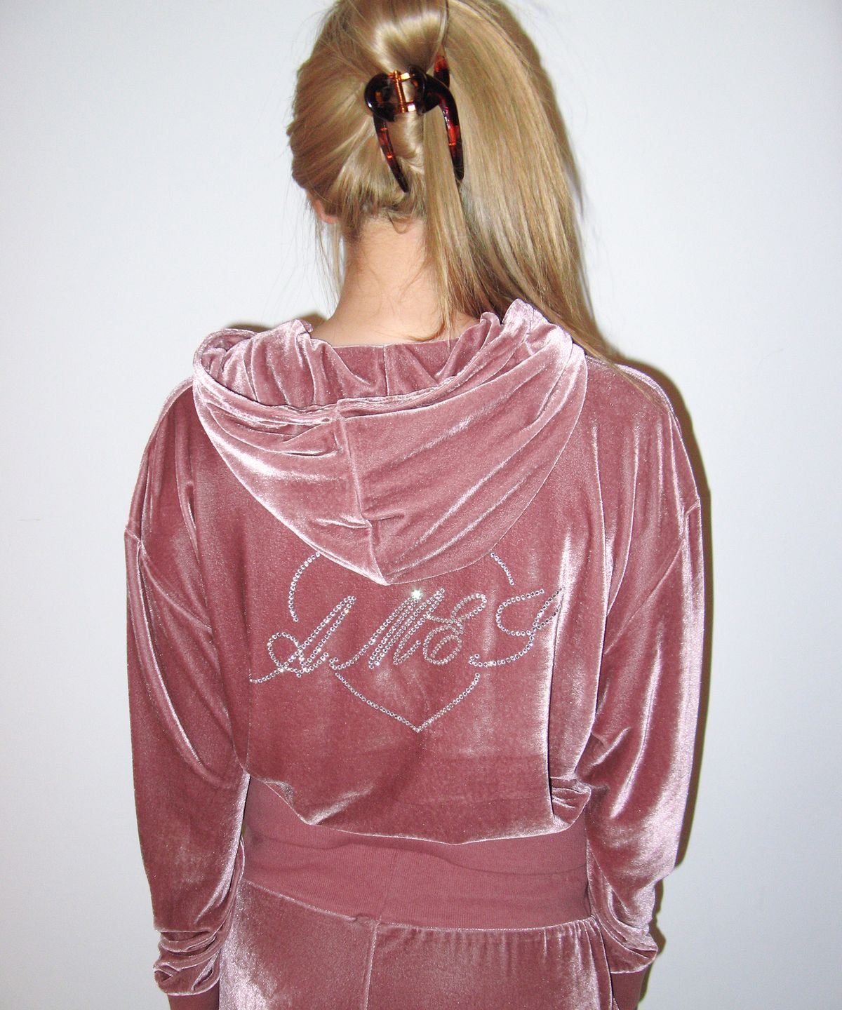 아메스 월드와이드(AMES-WORLDWIDE) HOTFIX VELOUR HOODIE ZIP-UP PINK