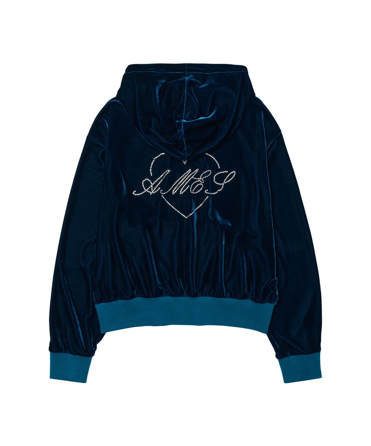 아메스 월드와이드(AMES-WORLDWIDE) HOTFIX VELOUR HOODIE ZIP-UP BLUE