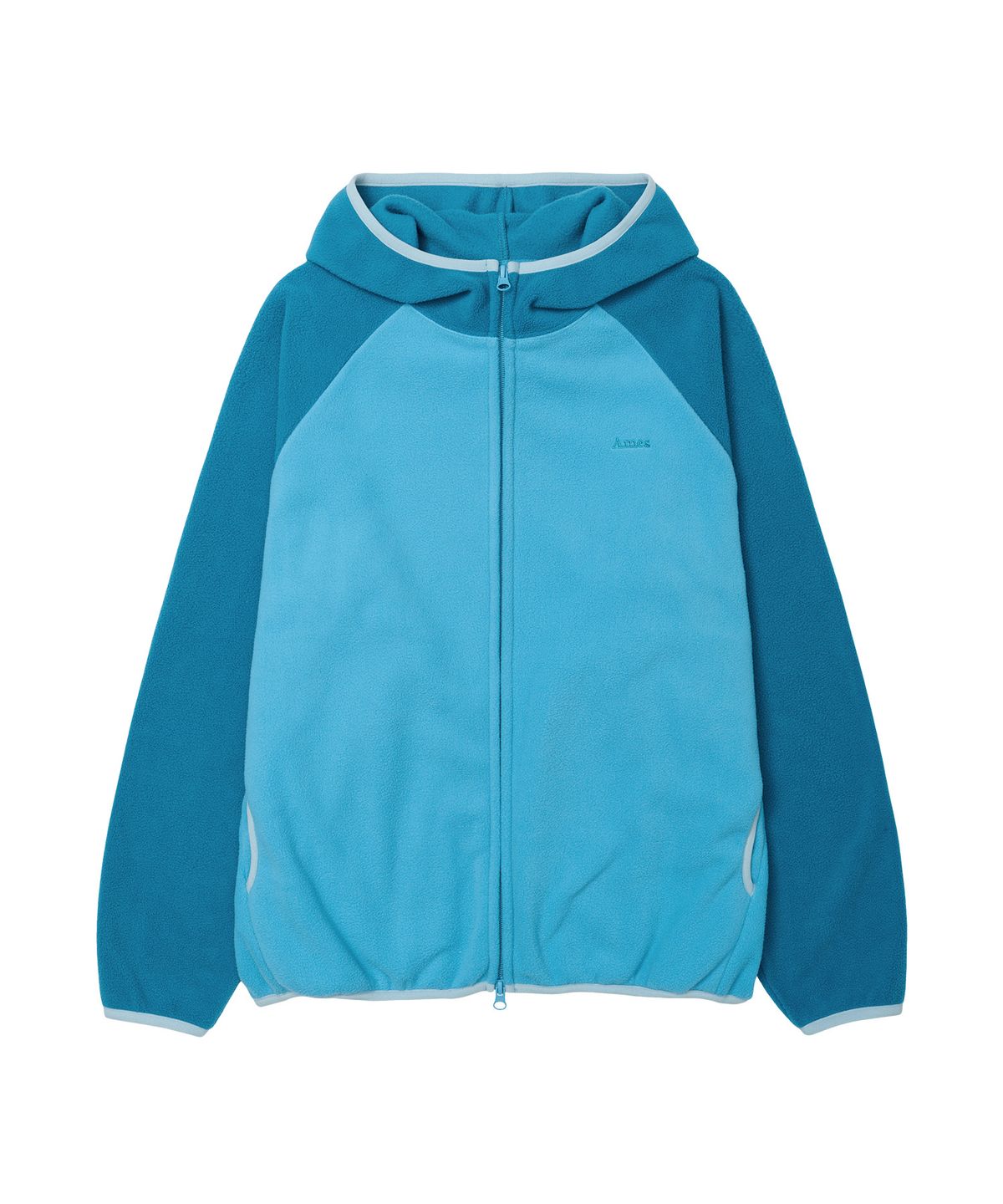 아메스 월드와이드(AMES-WORLDWIDE) POLAR FLEECE RAGLAN HOODIE ZIP-UP BLUE