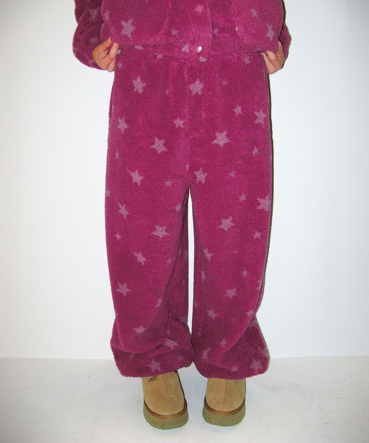 아메스 월드와이드(AMES-WORLDWIDE) STARRY BOA PANTS DEEP PINK