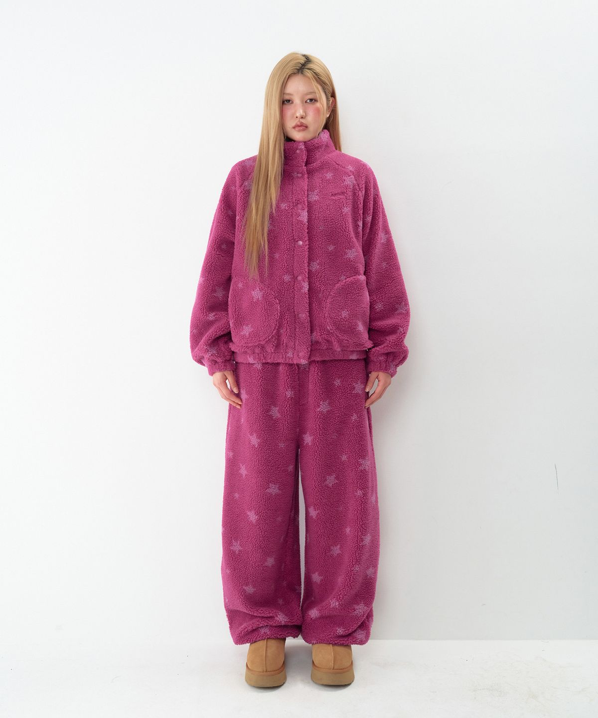 아메스 월드와이드(AMES-WORLDWIDE) STARRY BOA PANTS DEEP PINK