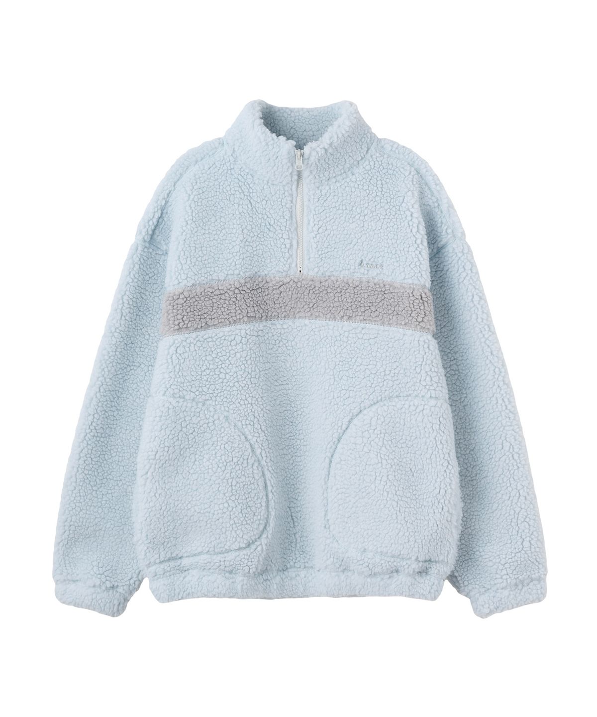 아메스 월드와이드(AMES-WORLDWIDE) COLOR BLOCK FLEECE ANORAK LIGHT BLUE