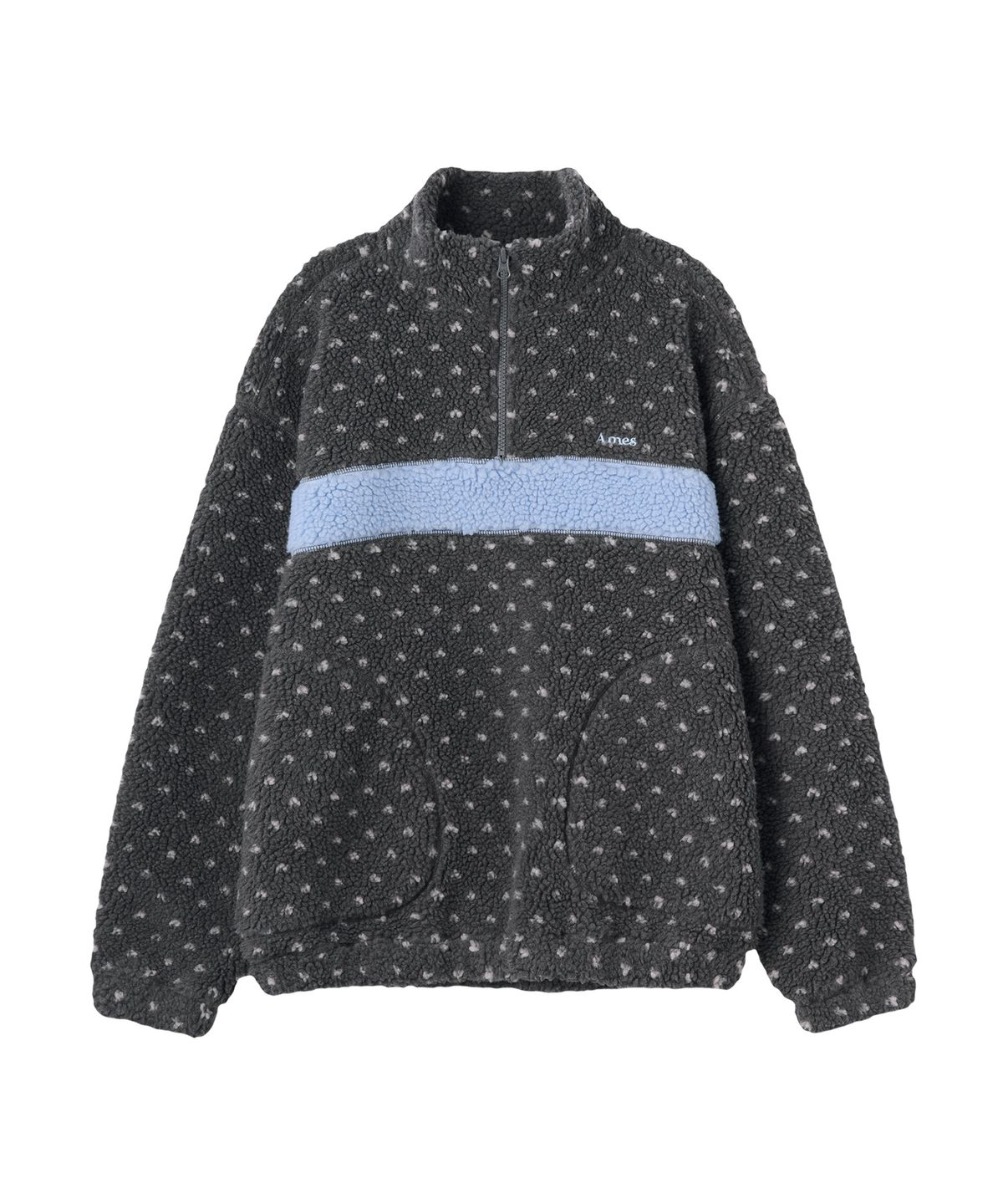 아메스 월드와이드(AMES-WORLDWIDE) COLOR BLOCK FLEECE ANORAK CHARCOAL