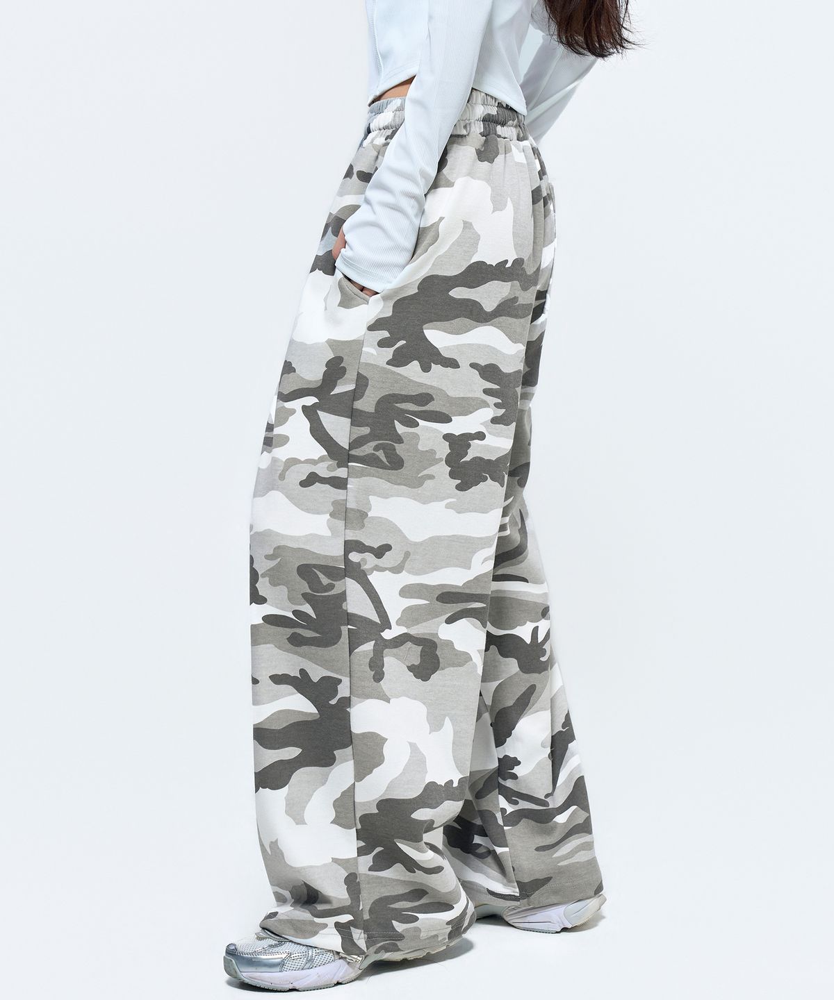피지컬가먼츠(PHYSICAL GARMENTS) P2670 카모 절개 와이드팬츠 [3COLOR]