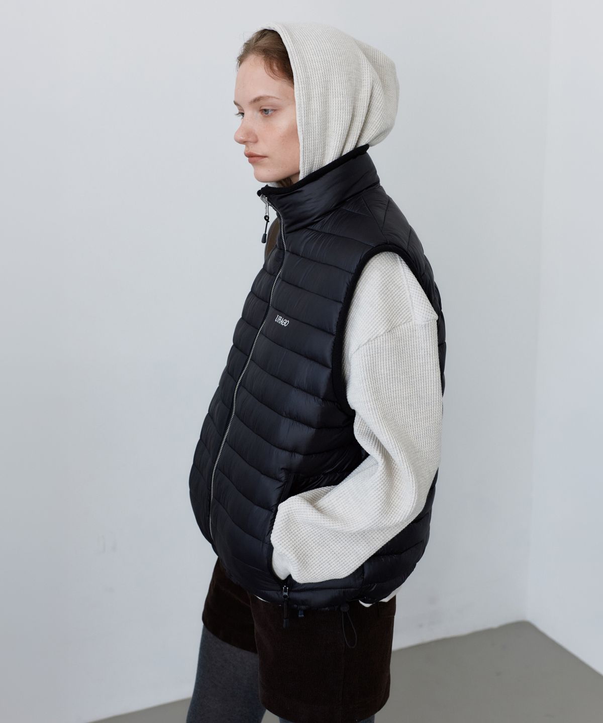 유라고(URAGO) Waffle logo hoodie