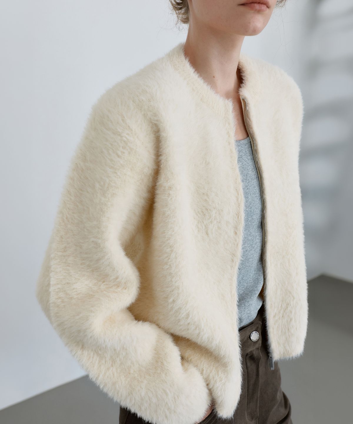 유라고(URAGO) Popo two way knit zip-up