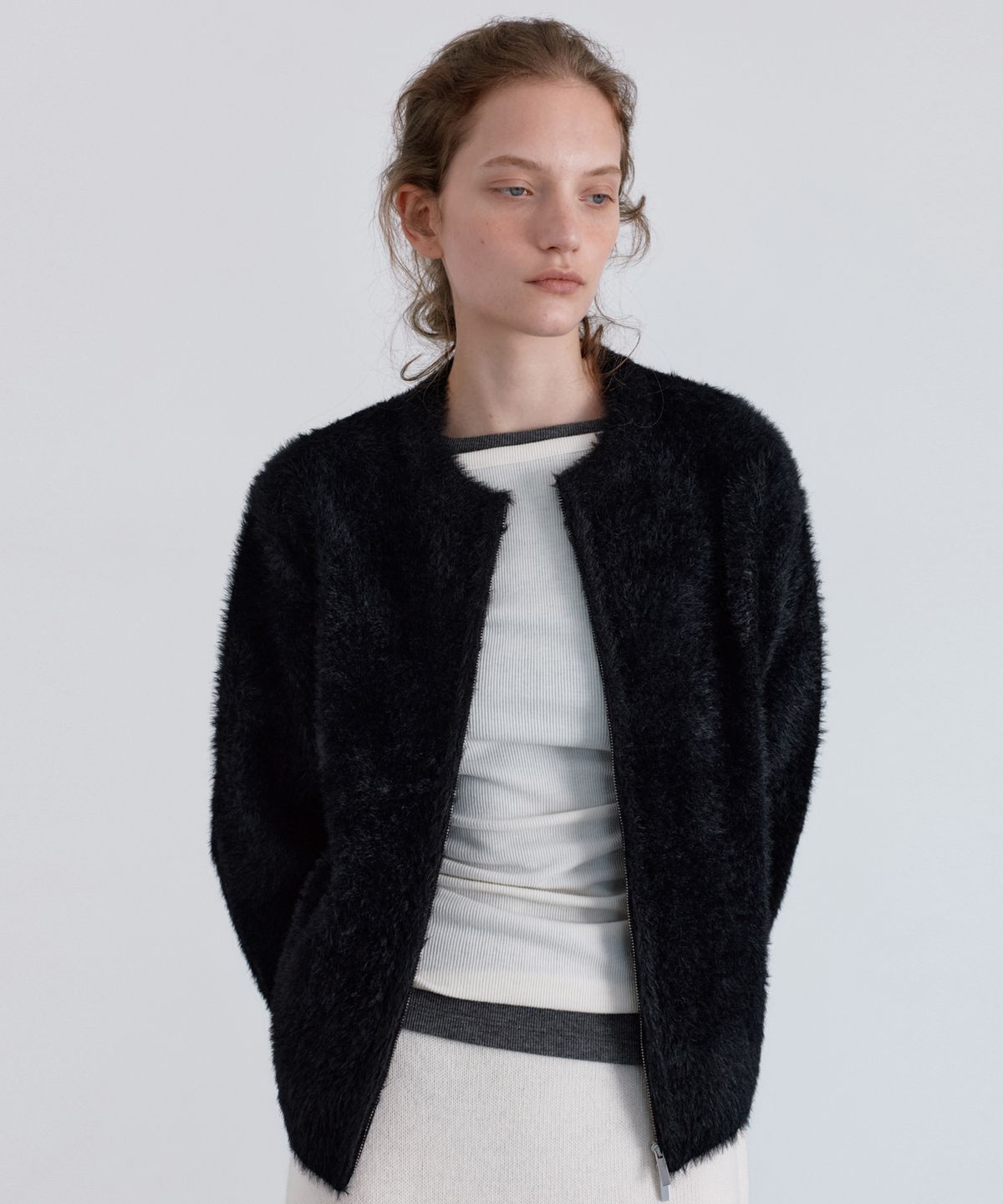 유라고(URAGO) Popo two way knit zip-up
