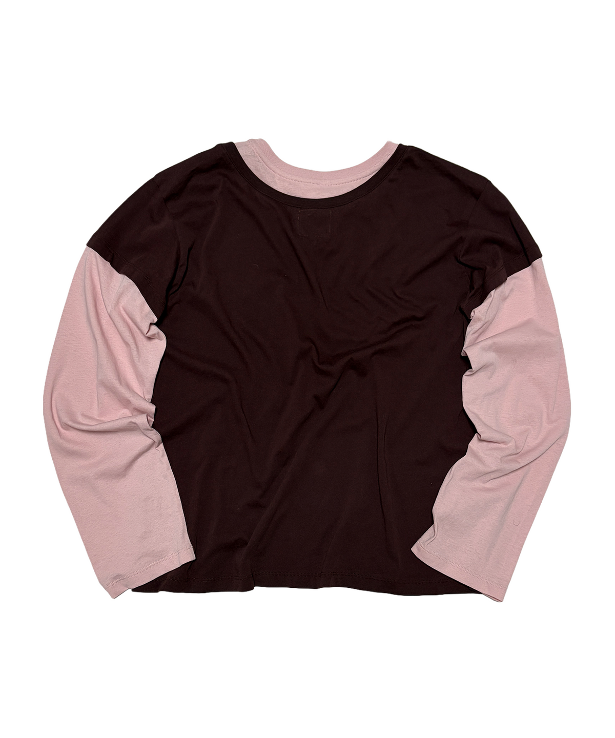 위트(WIT) multi color layered long sleeve t-shirt (brown/pink)
