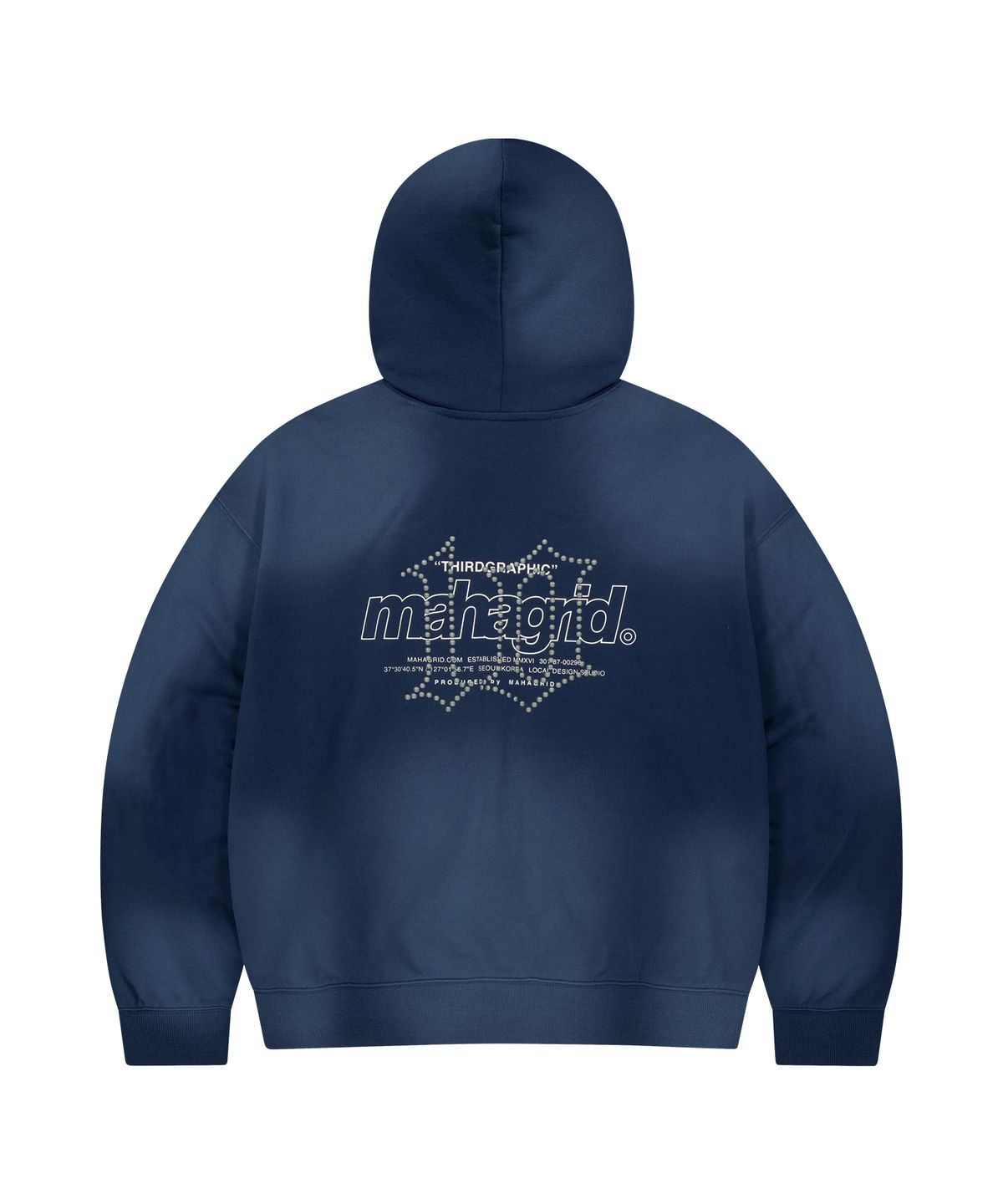 마하그리드(MAHAGRID) [10주년] WASHED 10TH THIRD LOGO ZIP UP HOODIE 2colors