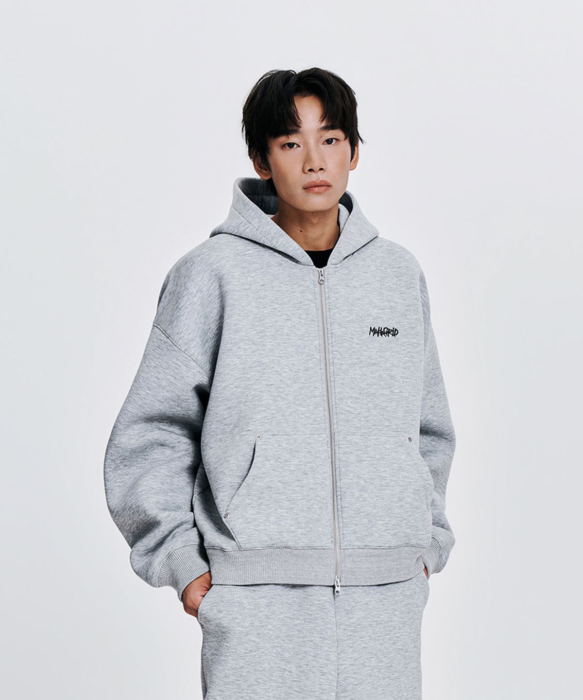 마하그리드(MAHAGRID) [10주년] 10TH SLASH NEOPRENE CROP ZIP UP HOODIE 2colors