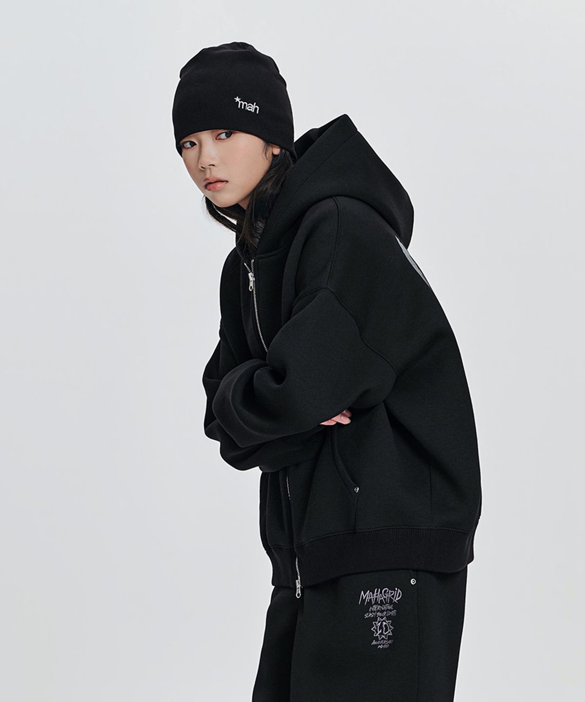 마하그리드(MAHAGRID) [10주년] 10TH SLASH NEOPRENE CROP ZIP UP HOODIE 2colors