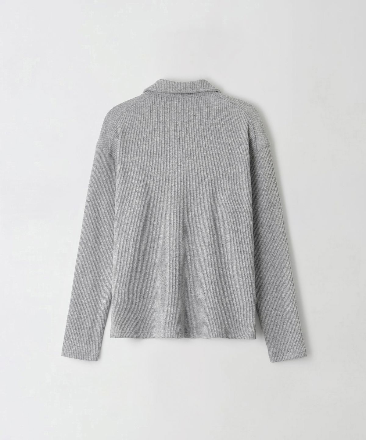 알포(R-4) R-0075 / OPEN PLACKET WOOL KNIT(GREY)