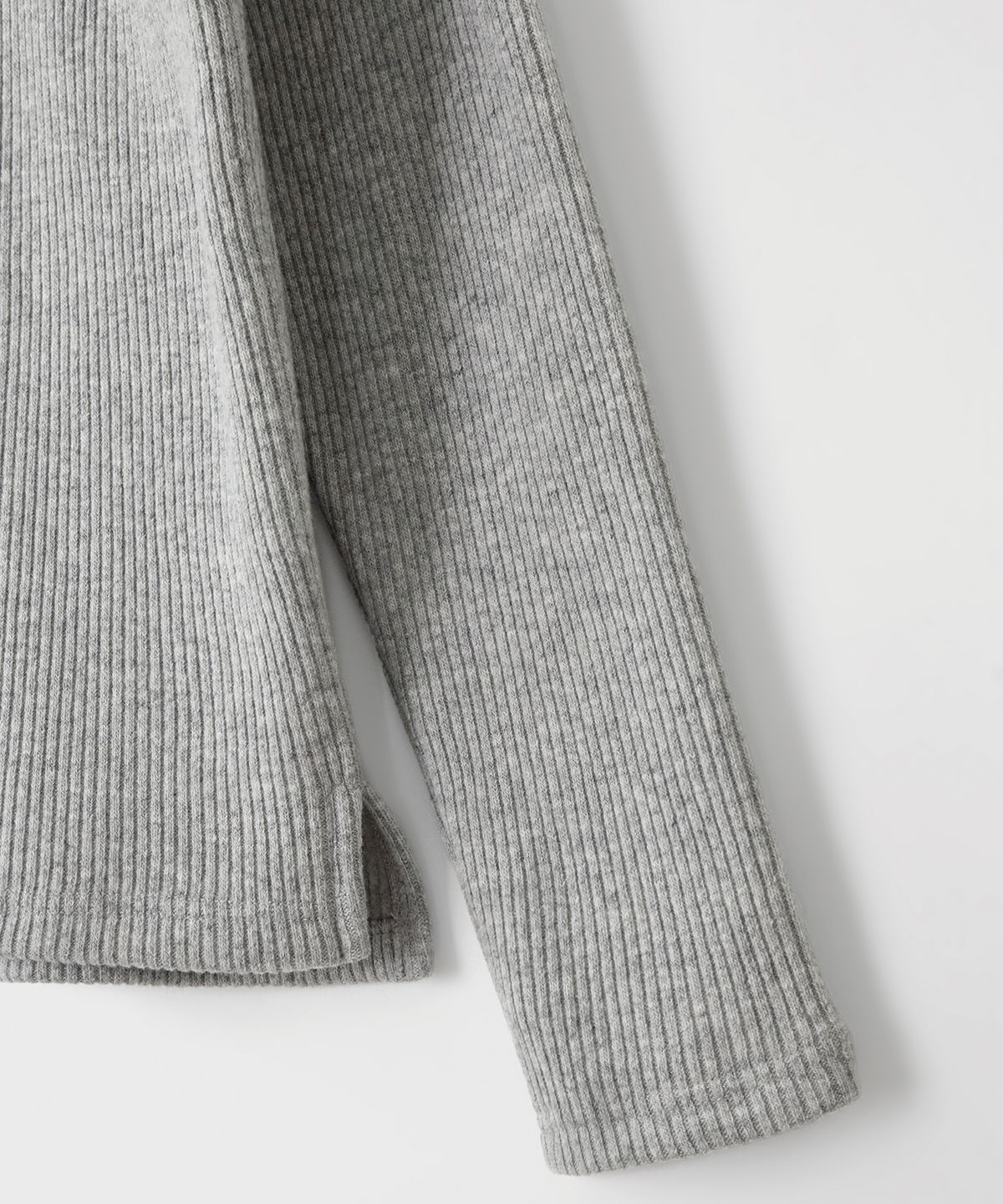 알포(R-4) R-0075 / OPEN PLACKET WOOL KNIT(GREY)