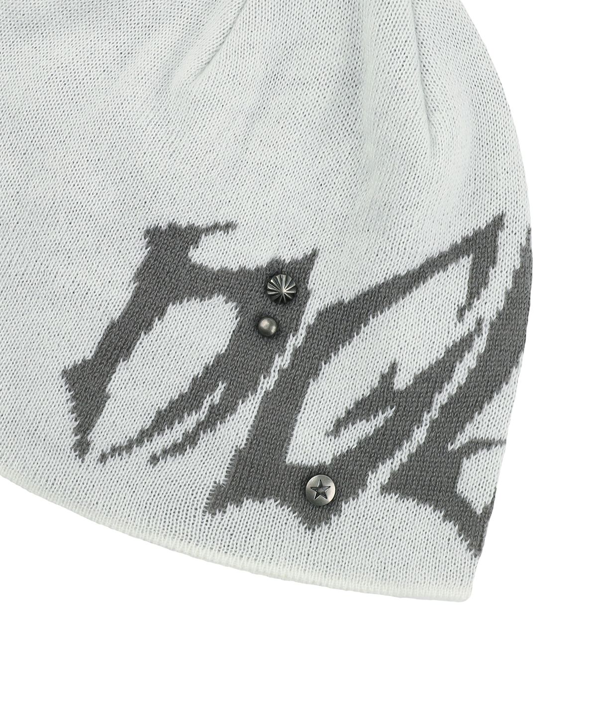 마하그리드(MAHAGRID) [10주년] TRIBAL MGD STUD KNIT BEANIE[IVORY]
