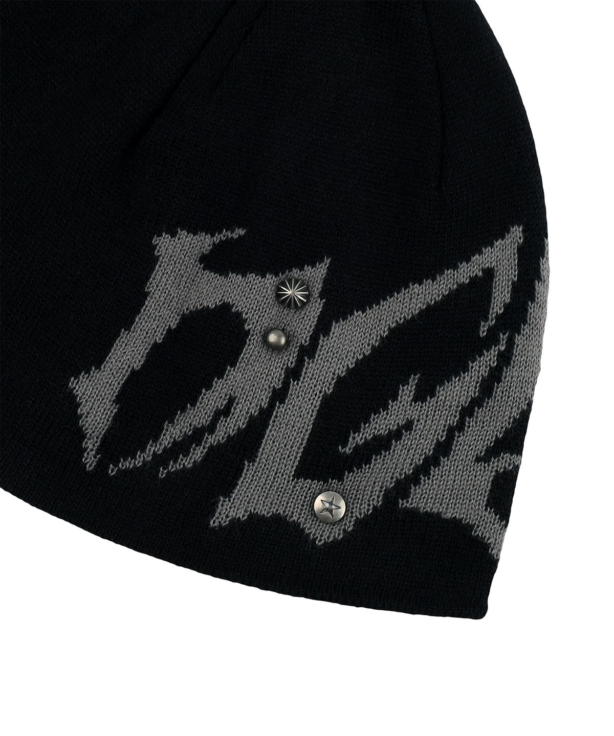 마하그리드(MAHAGRID) [10주년] TRIBAL MGD STUD KNIT BEANIE[BLACK]