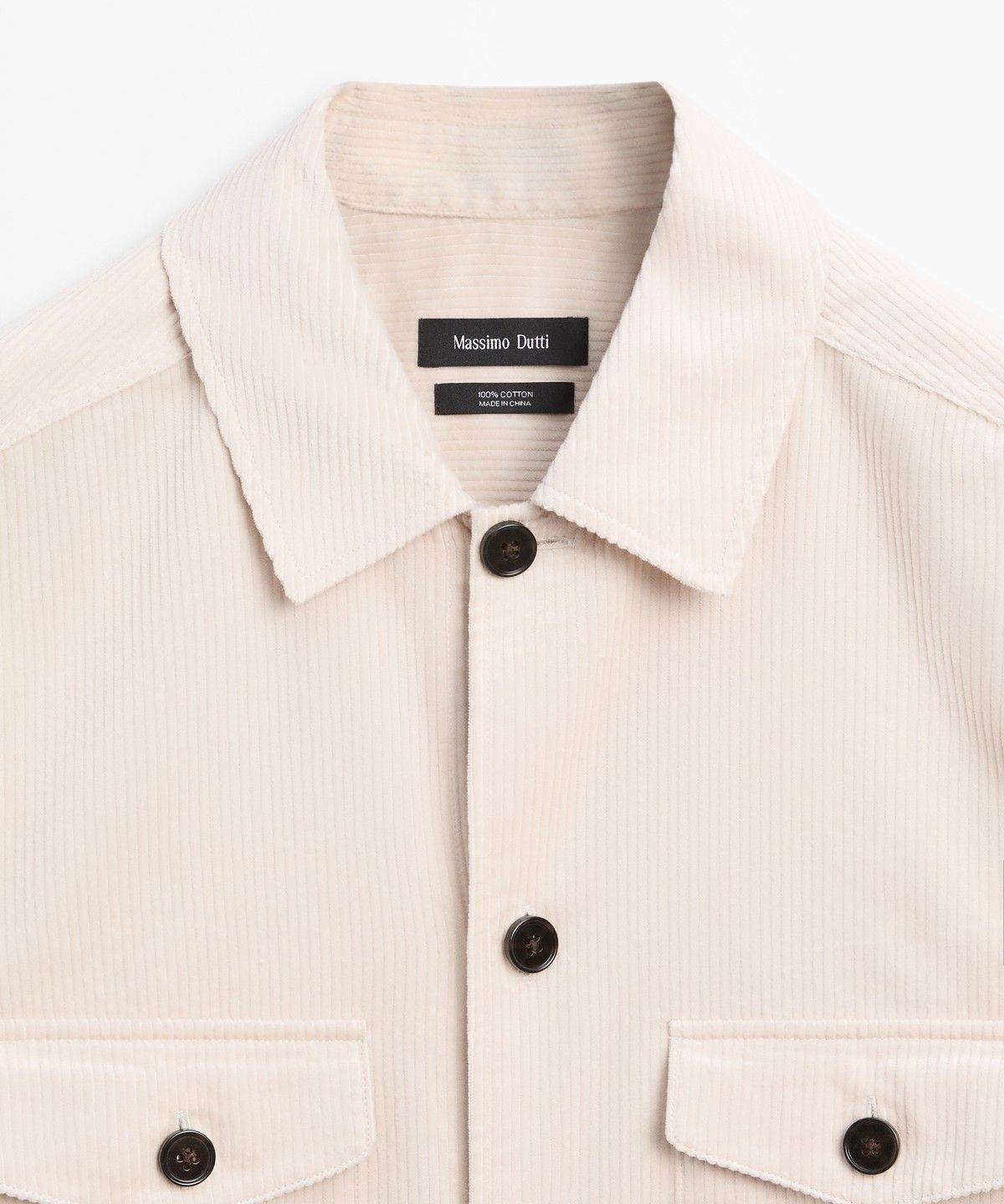 마시모두띠(MASSIMO DUTTI) 스웨이드 포켓 디테일 코듀로이 오버셔츠