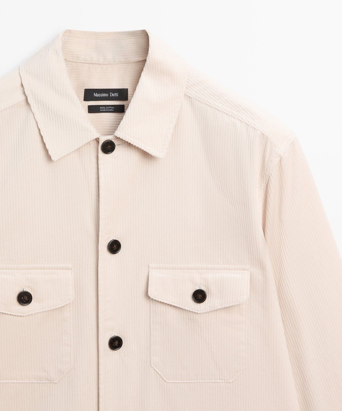 마시모두띠(MASSIMO DUTTI) 스웨이드 포켓 디테일 코듀로이 오버셔츠