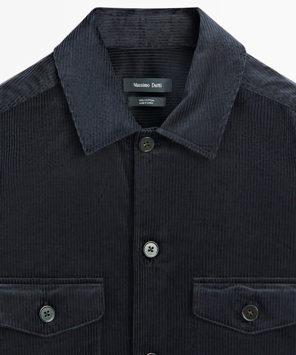 마시모두띠(MASSIMO DUTTI) 스웨이드 포켓 디테일 코듀로이 오버셔츠