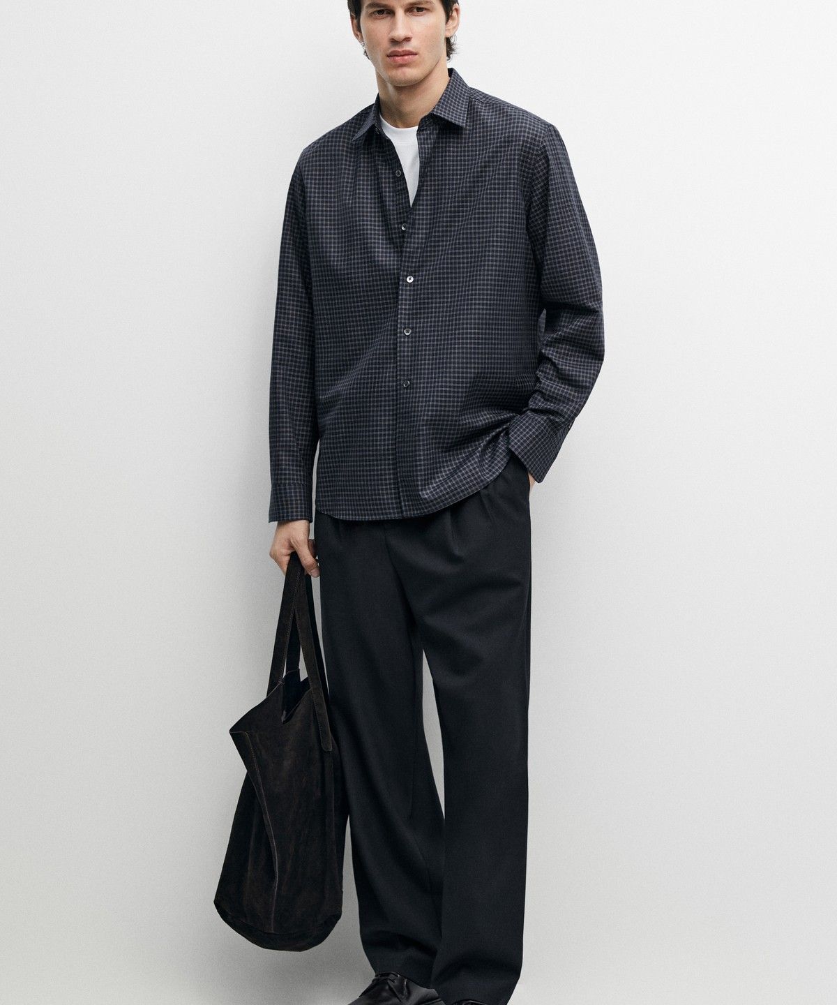 마시모두띠(MASSIMO DUTTI) 레귤러 핏 체크 100% 코튼 셔츠