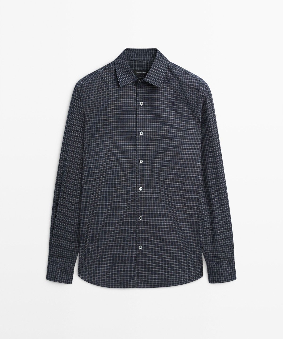 마시모두띠(MASSIMO DUTTI) 레귤러 핏 체크 100% 코튼 셔츠