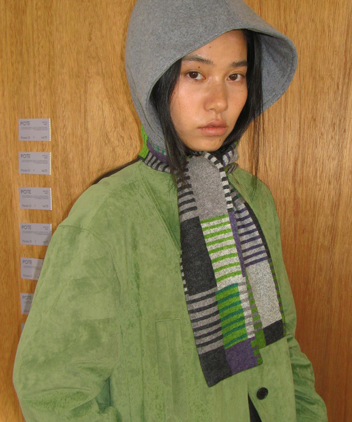 포테(POTE) 0020 Hooded Muffler_Purple Green