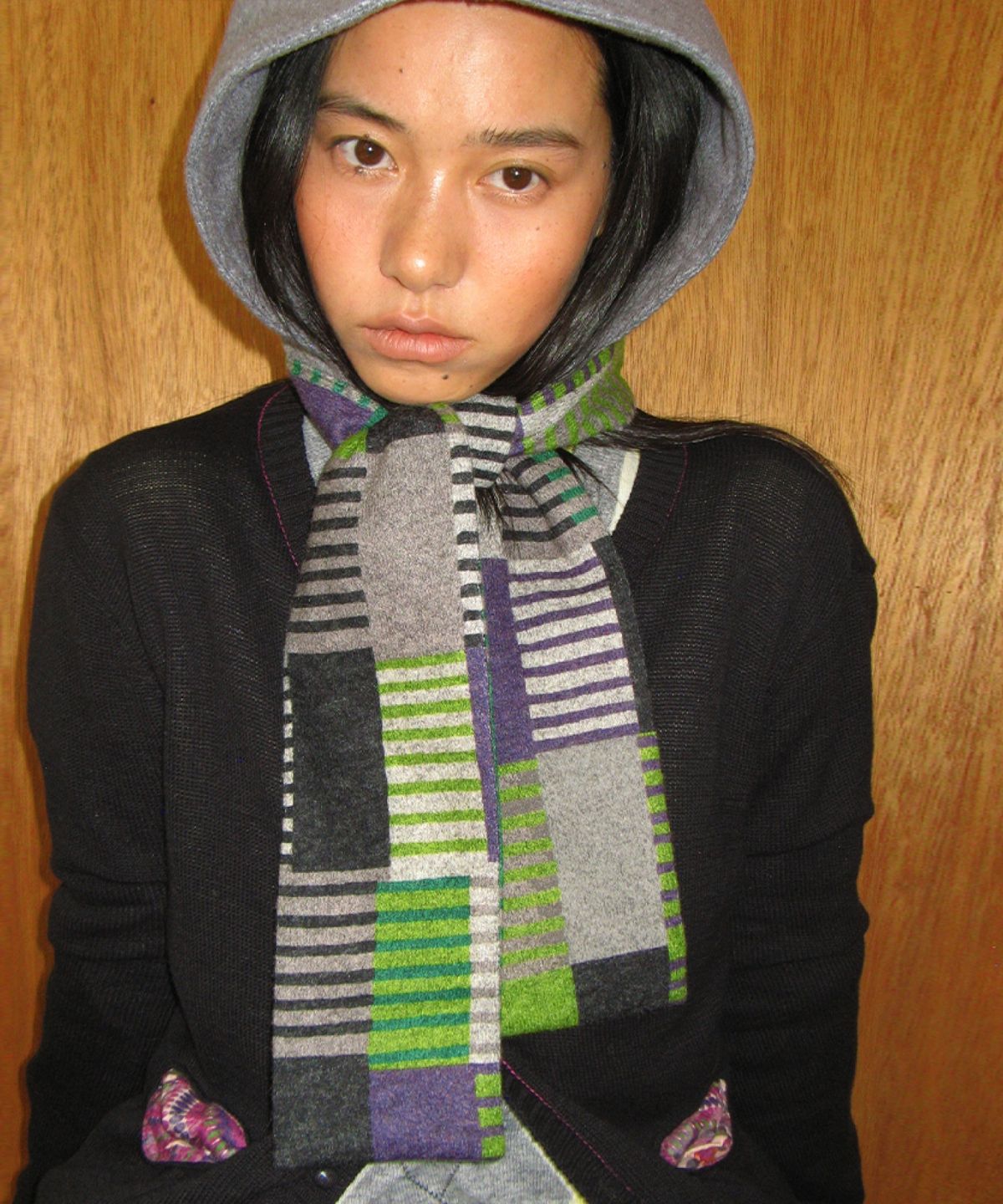 포테(POTE) 0020 Hooded Muffler_Purple Green