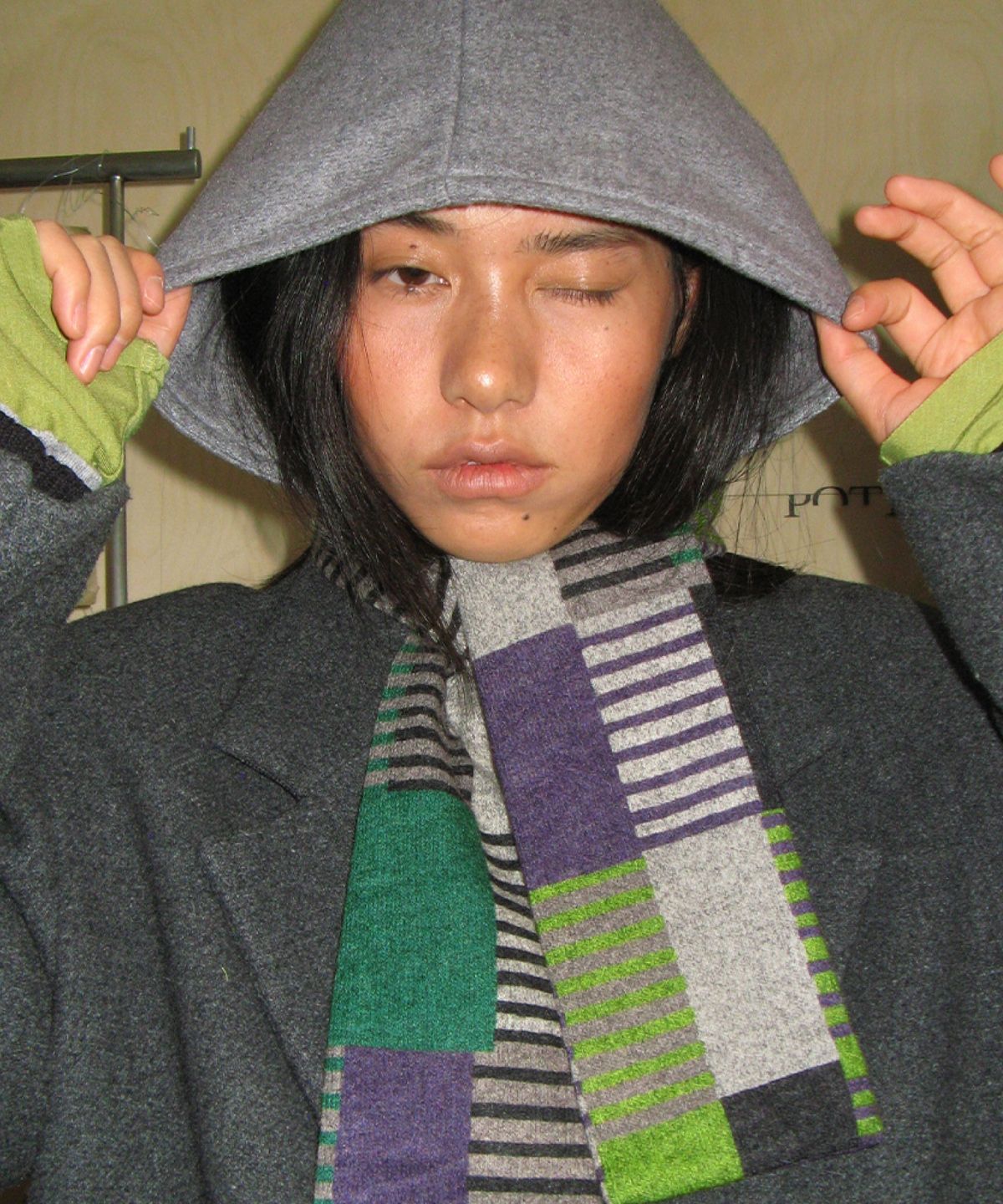 포테(POTE) 0020 Hooded Muffler_Purple Green