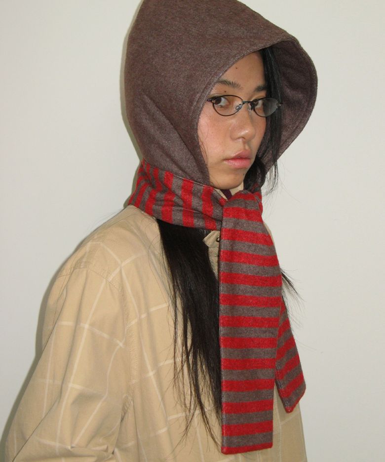 0020 Hooded Muffler_Brown Red