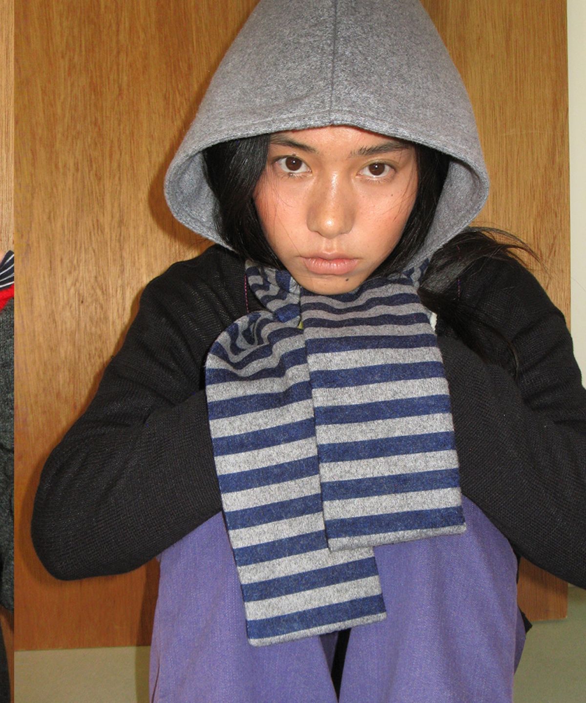포테(POTE) 0020 Hooded Muffler_Grey Navy