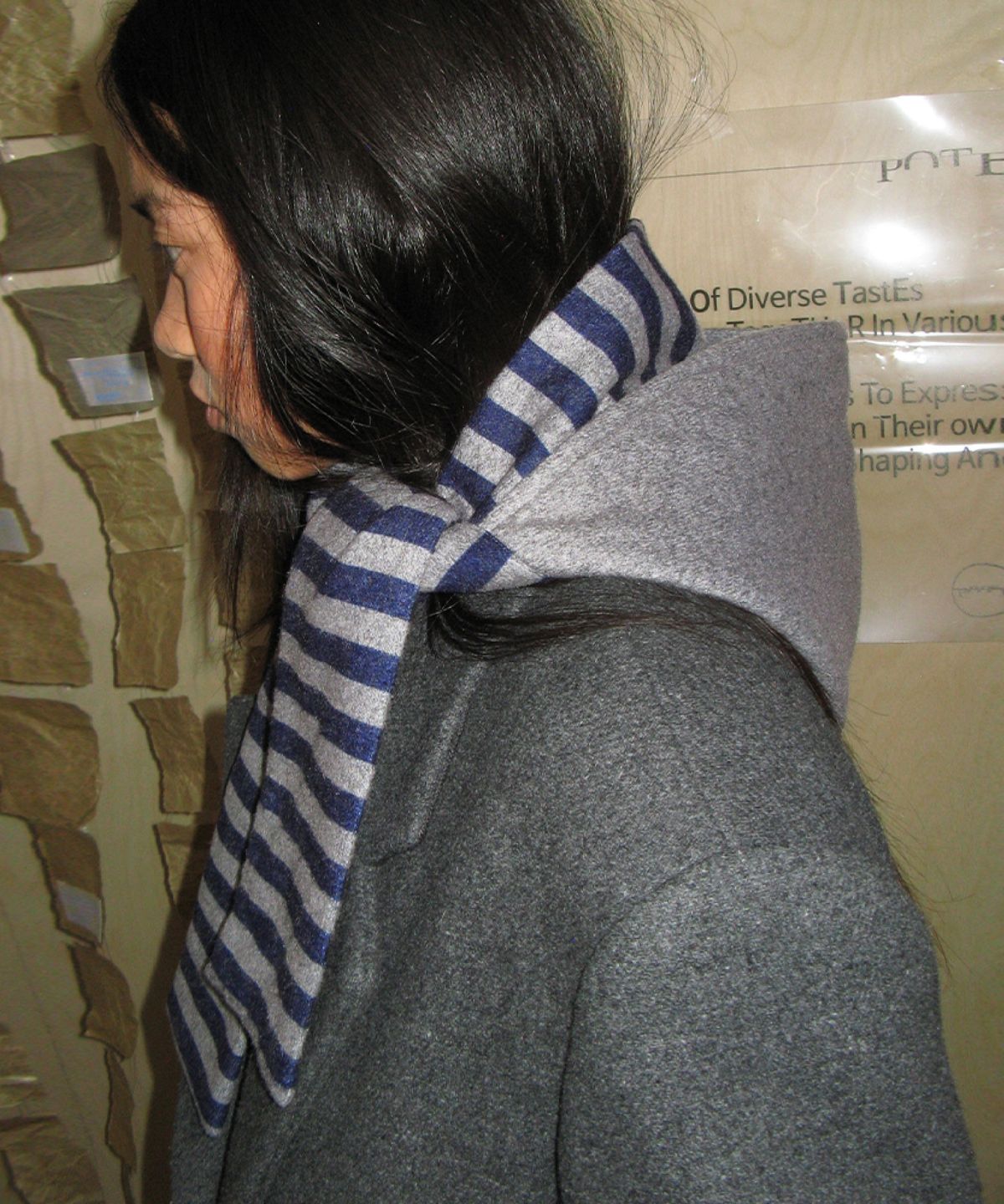 포테(POTE) 0020 Hooded Muffler_Grey Navy