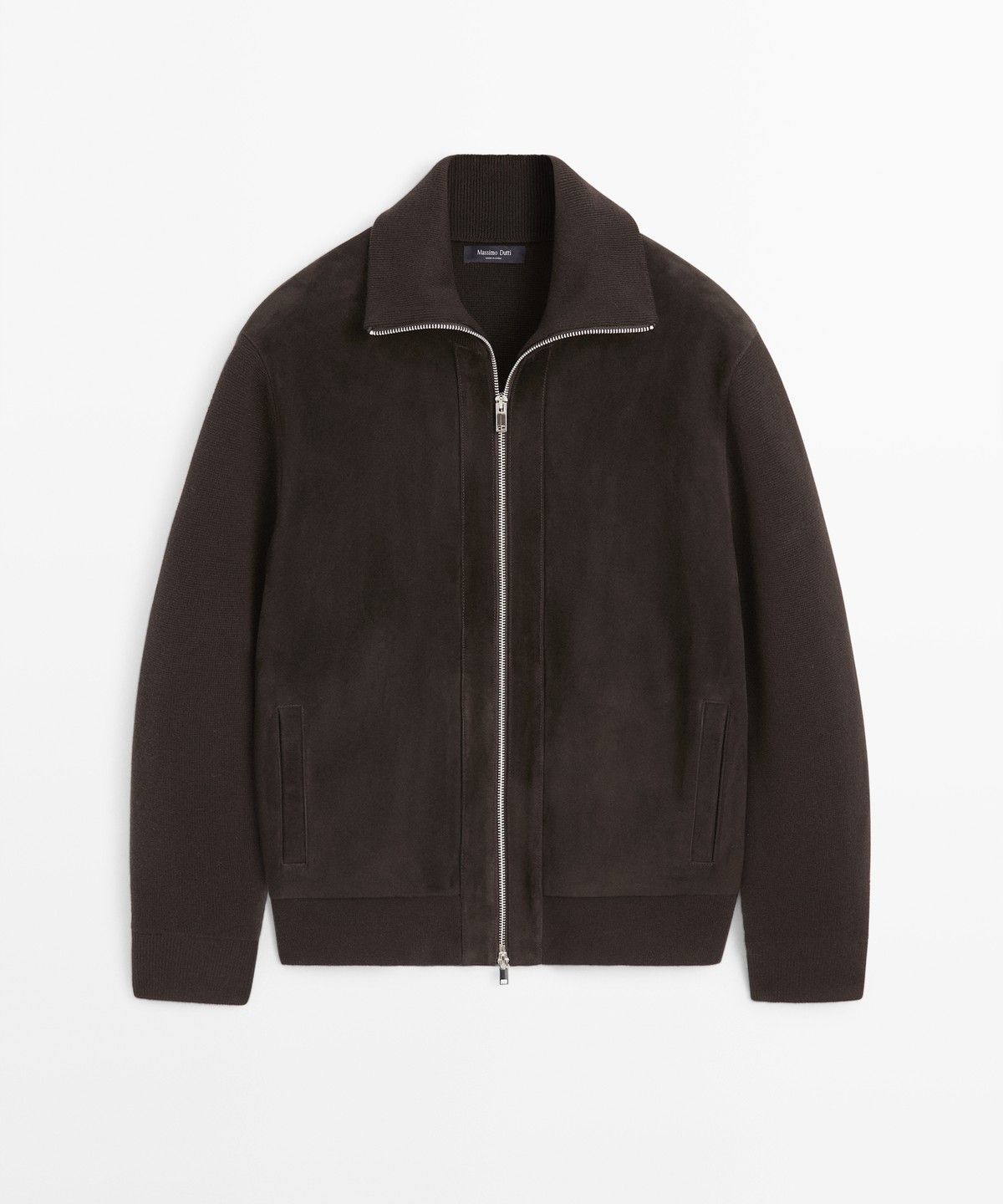마시모두띠(MASSIMO DUTTI) 믹스 소재 가죽 스웨이드 자켓