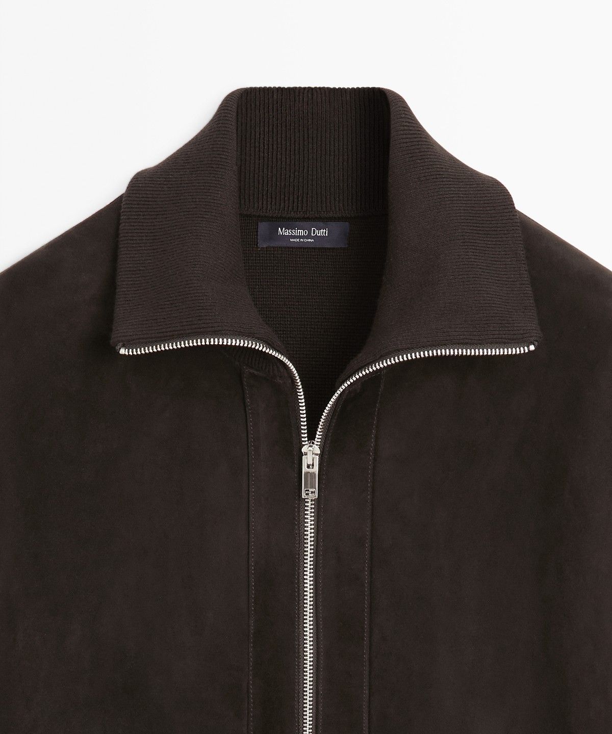 마시모두띠(MASSIMO DUTTI) 믹스 소재 가죽 스웨이드 자켓